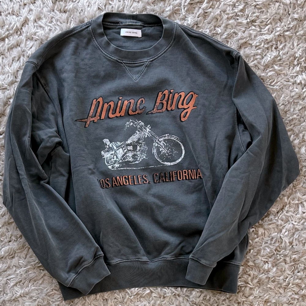 Anine Bing motorcycle crewneck